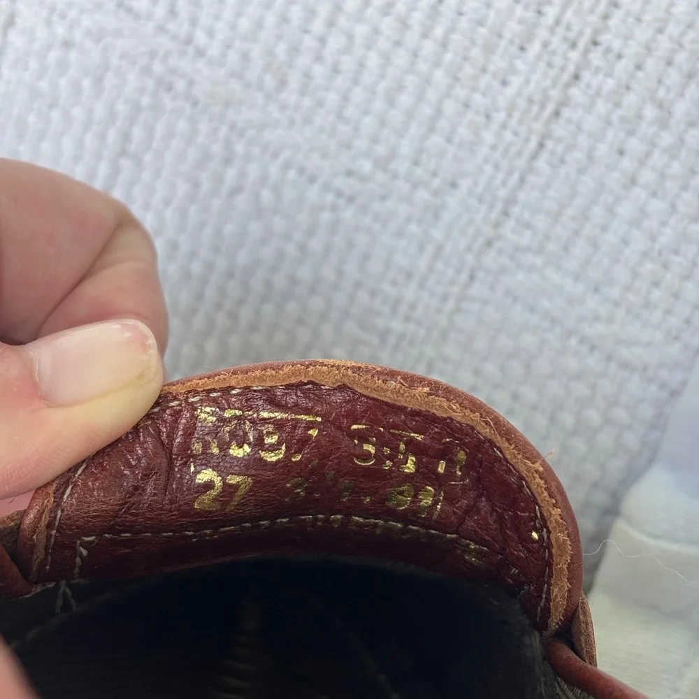 Women's 5.5 BASS Weejuns Vintage 1991 Olive Cognac Canvas Leather Penny Loafers